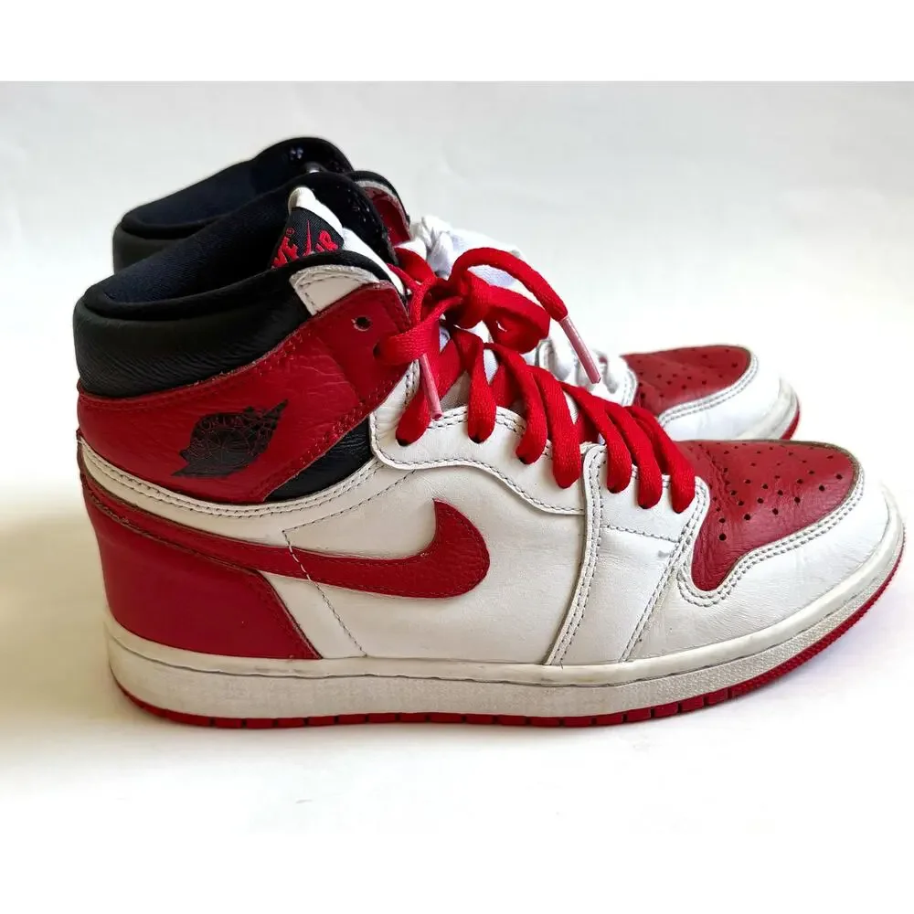 Nike Retro 1 Air Jordan Mid Sneakers Red Black White Size 7 Youth/8.5 Women